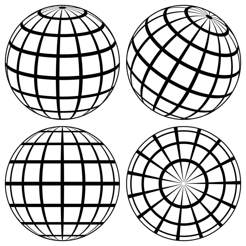 wereldbol lijn gebied aarde, draad globaal rooster, 3d bal planeet vector