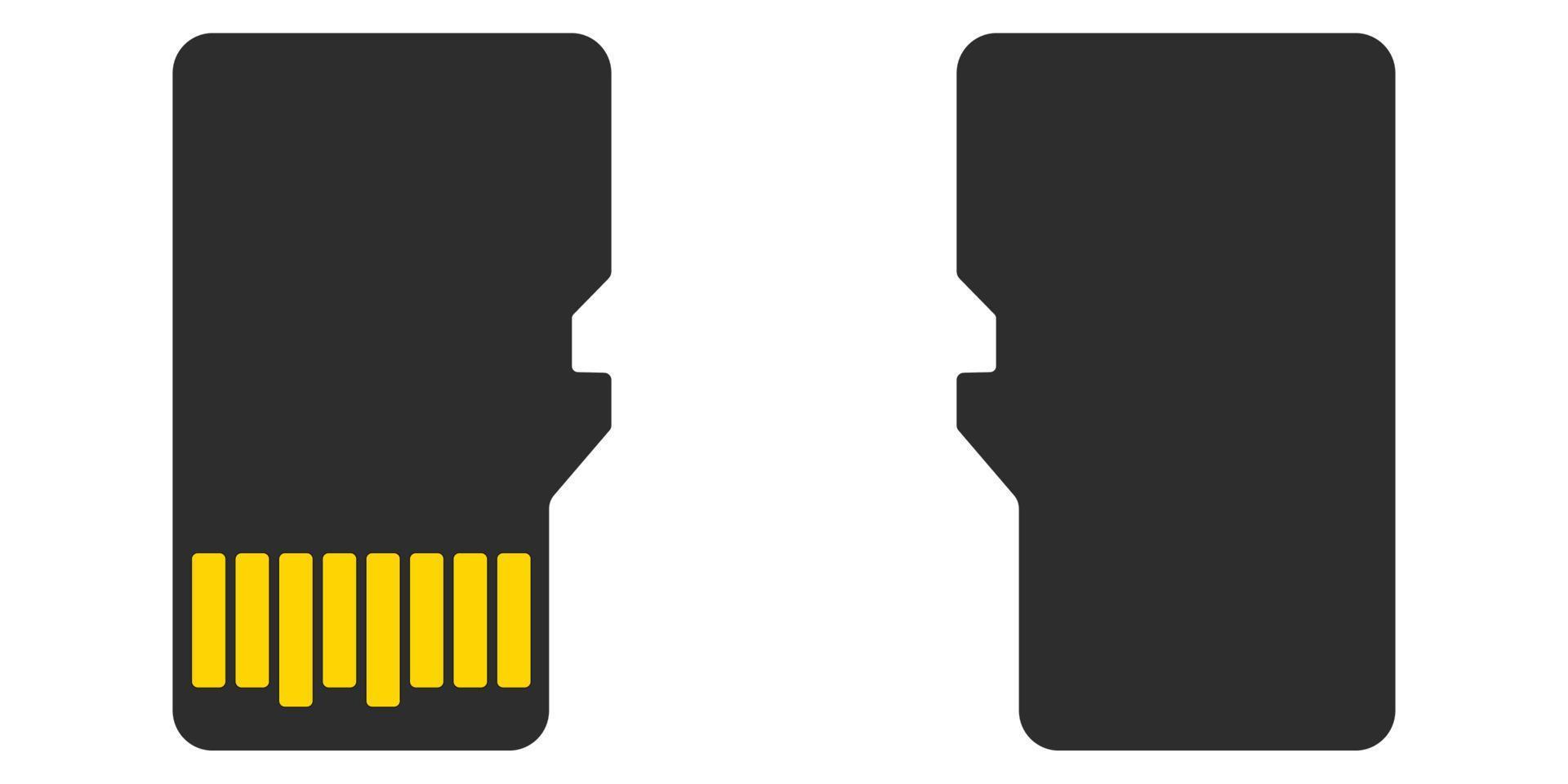 silhouet microsd geheugen kaart, vector geheugen uitbreiding kaart micro sd gadgets