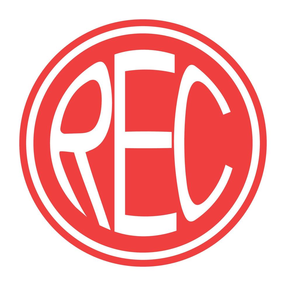 ronde rood icoon rec knop vector Vermelding knop met tekst rec