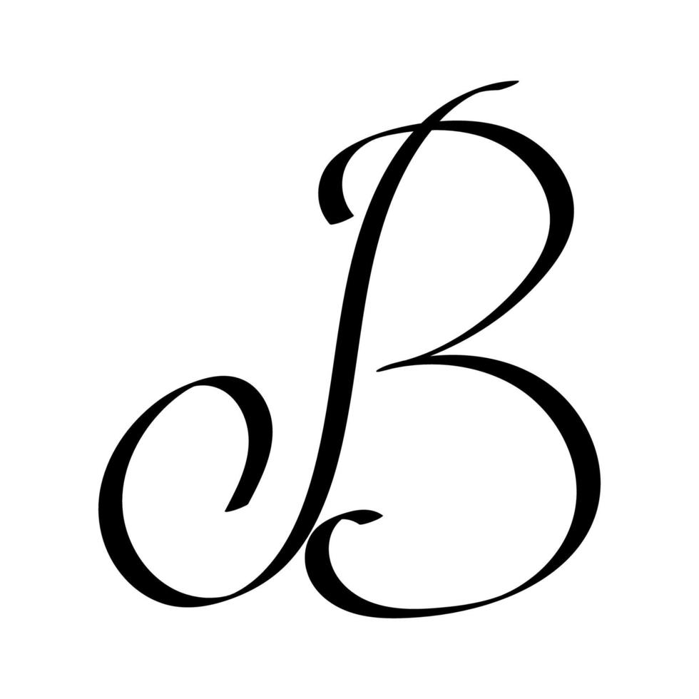 eerste hoofdstad brief b logo, schoonschrift ontwerp voorraad illustratie vector