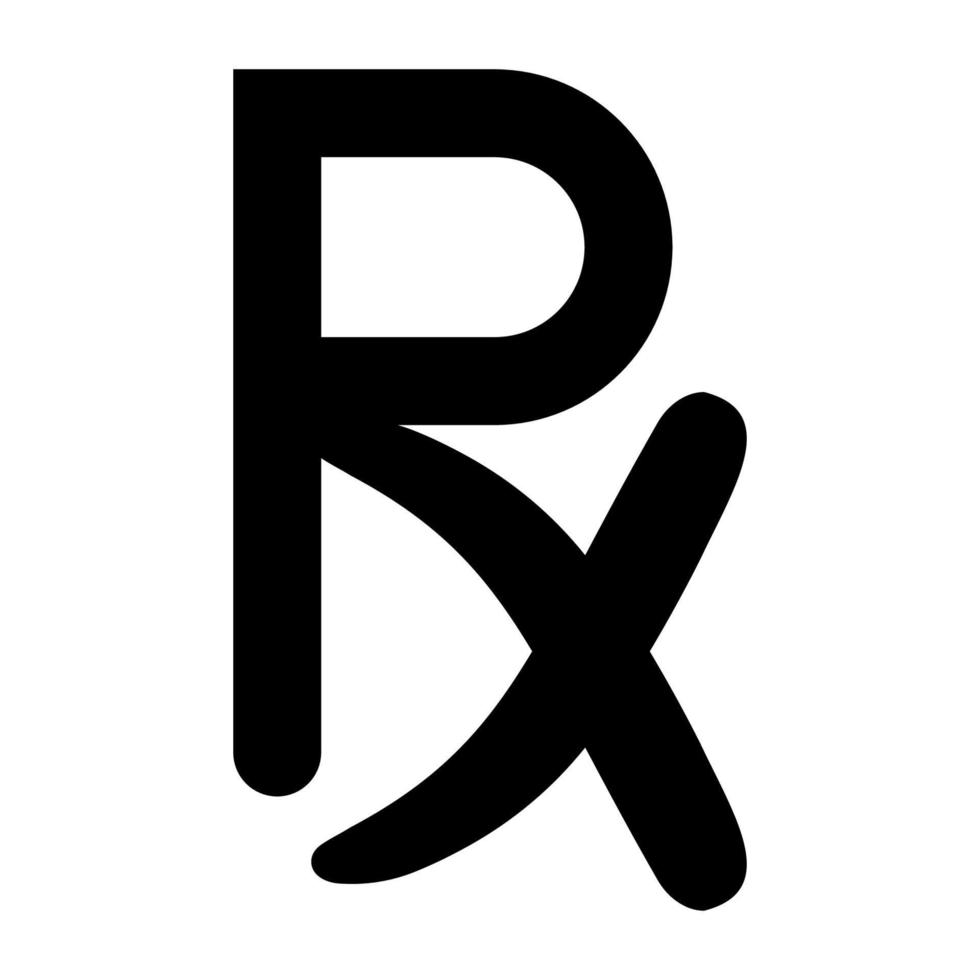 medisch symbool rx voorschrift bewegwijzering arts en dokter verplicht geneesmiddel en voorschrift voor farmaceutisch verdovende middelen vector