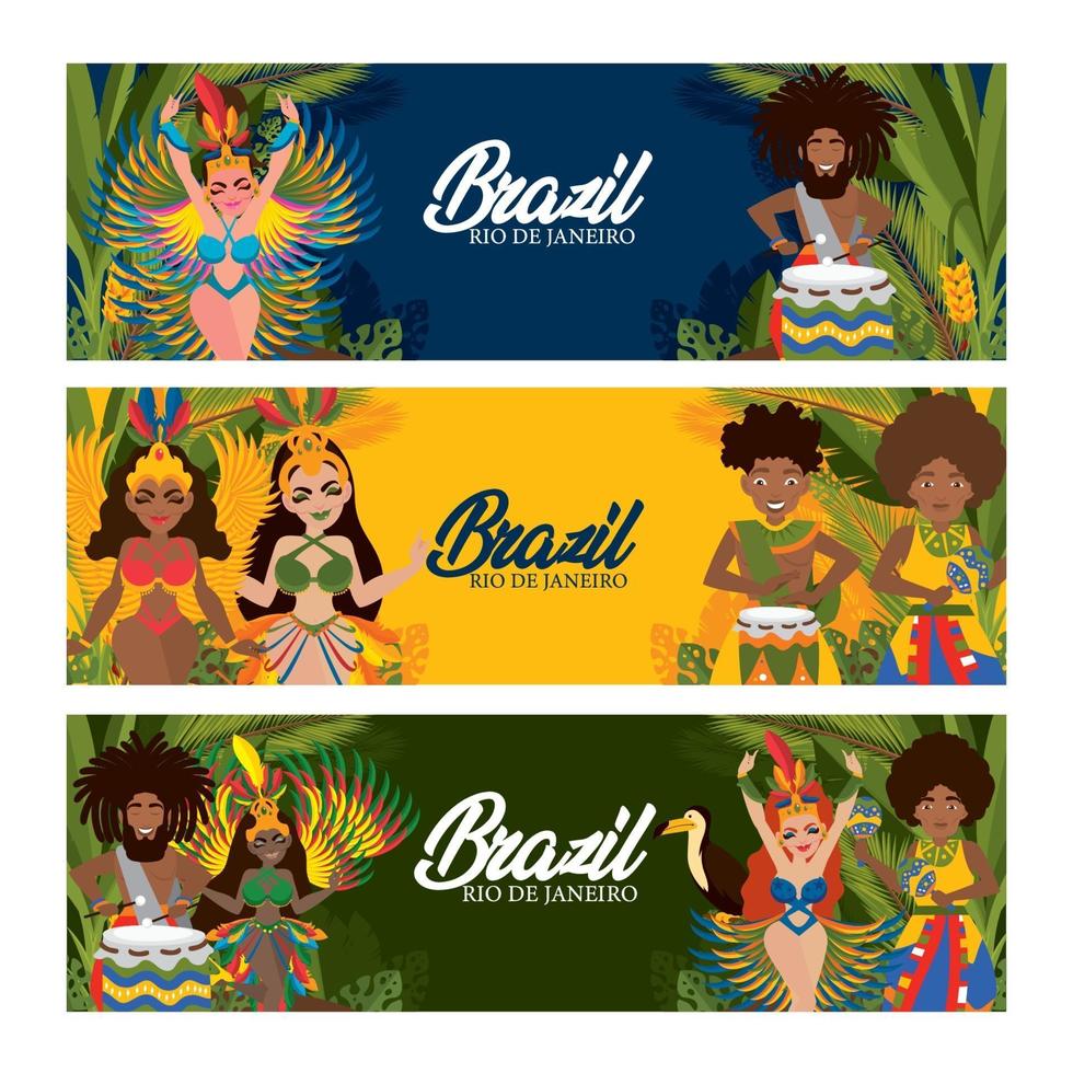 rio festival banner concept vector