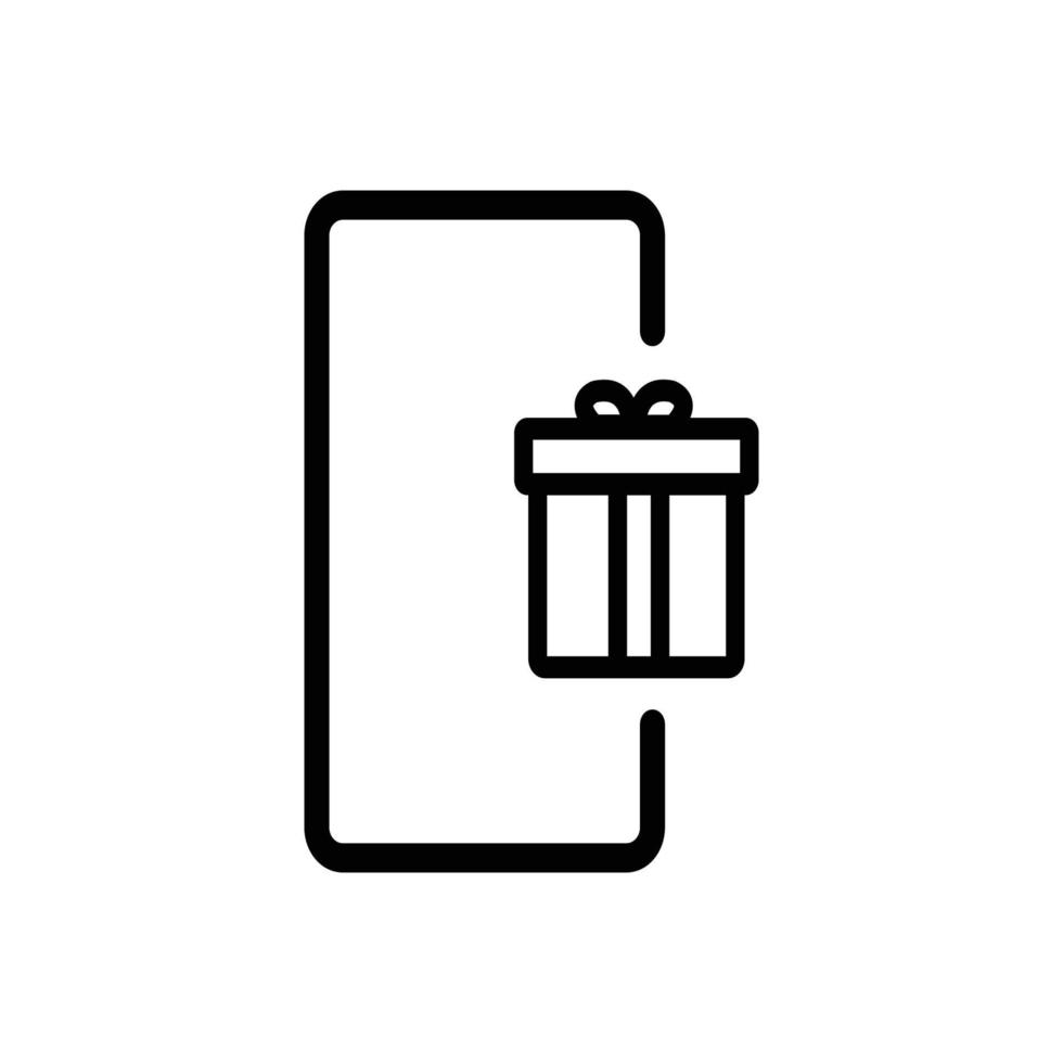 sturen cadeaus via cel telefoon. vector illustratie