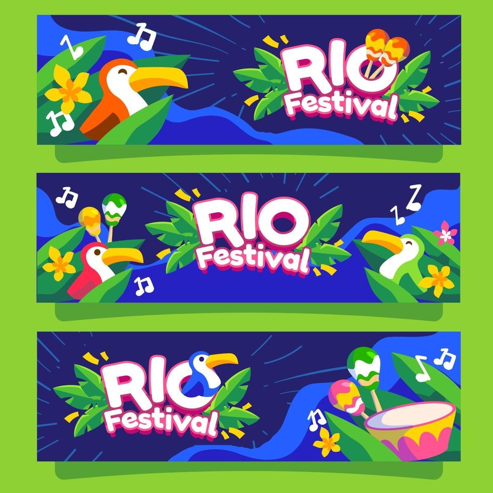 rio festival banner vector