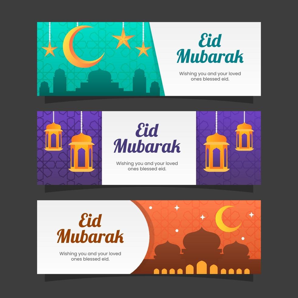 eid mubarak seizoensgroeten banner collectie vector