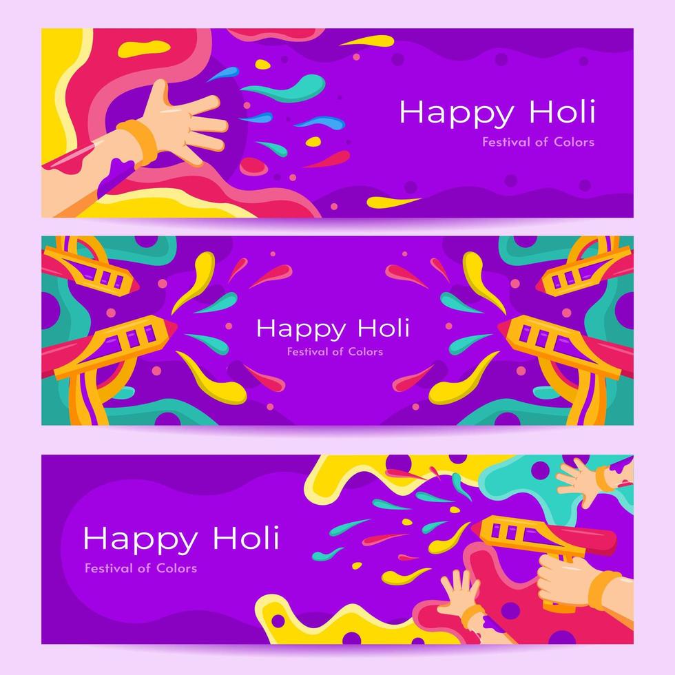 happy holi-sjabloon voor spandoek vector