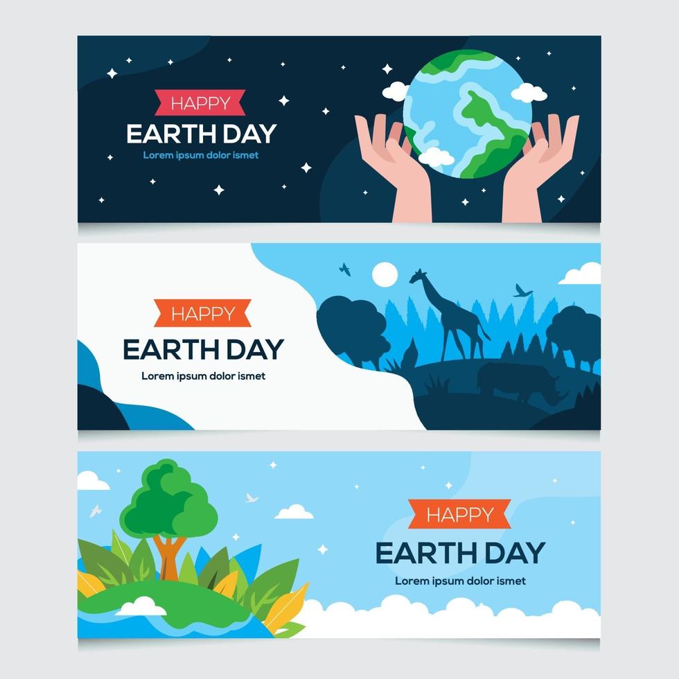 verzameling van aarde dag banner vector