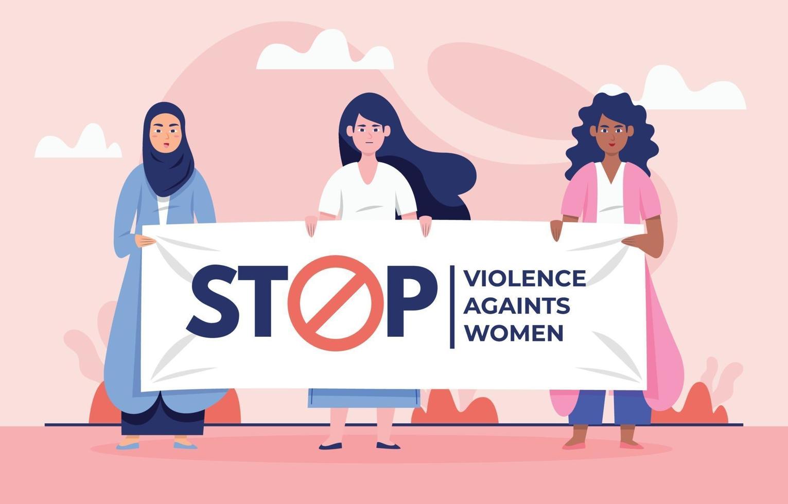 stop geweld tegen vrouwen concept vector