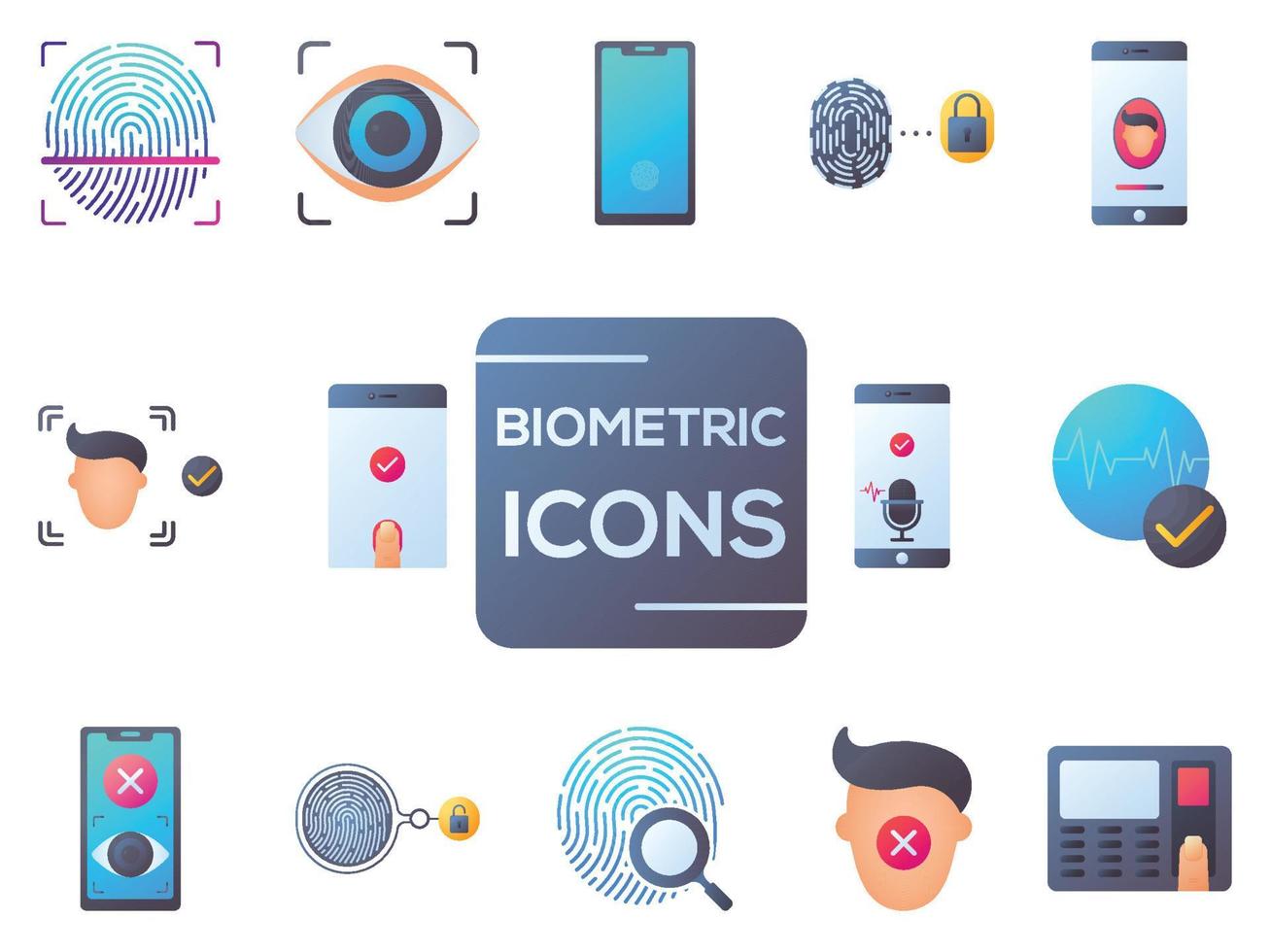 vector illustratie van biometrisch pictogrammen.