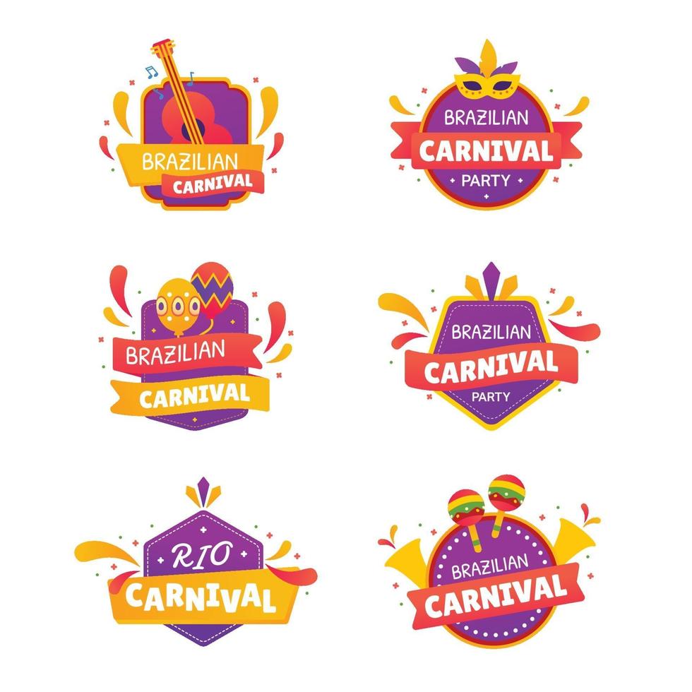 Rio carnaval feest label vector