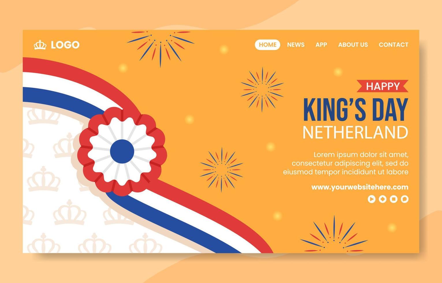 gelukkig koningen Nederland dag sociaal media landen bladzijde hand- getrokken sjabloon achtergrond illustratie vector