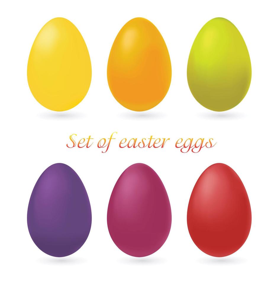 reeks van veelkleurig Pasen eieren geïsoleerd Aan wit achtergrond. foto realistisch illustratie vector