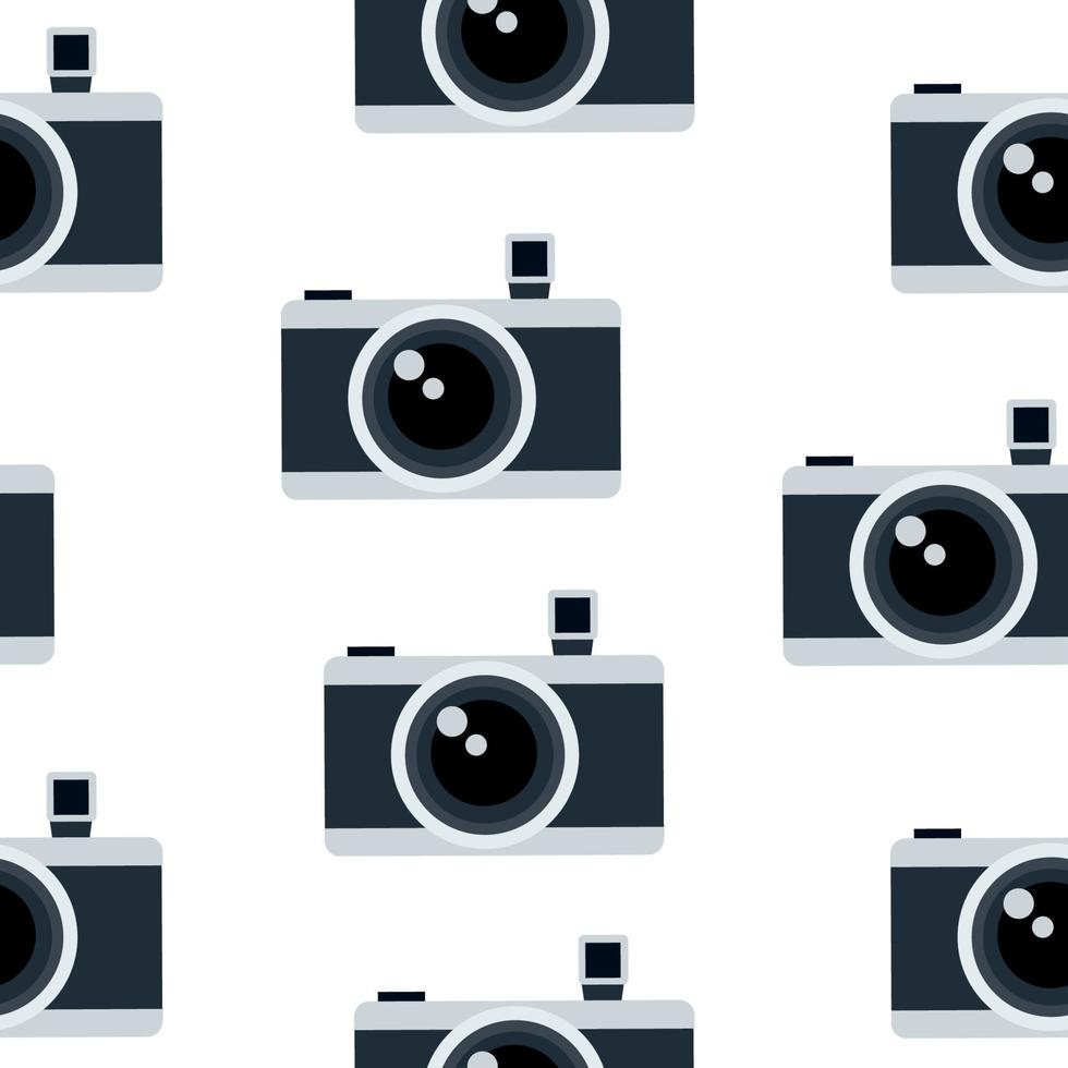 naadloos patroon van de camera icoon. camera, illustratie Aan een wit achtergrond. vector