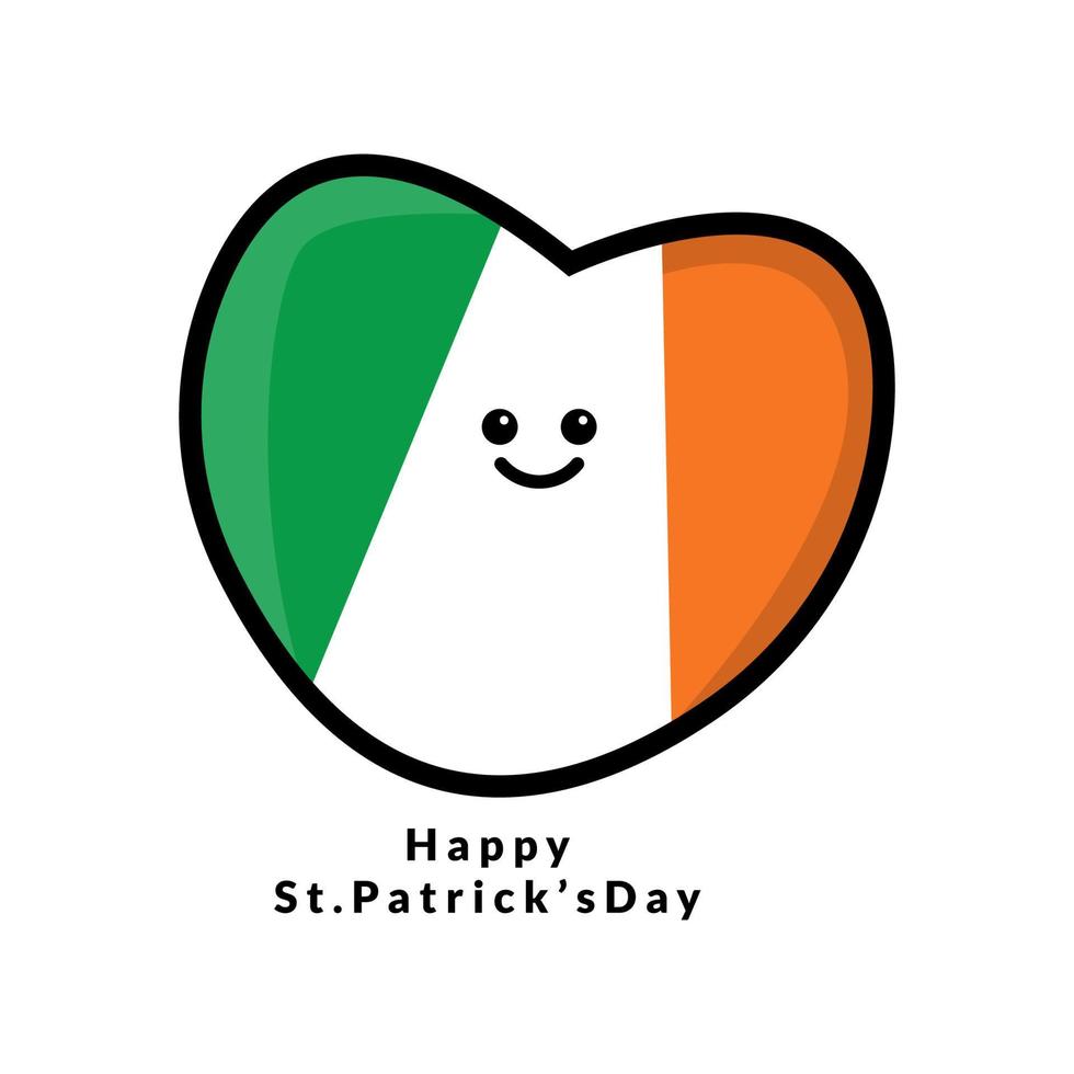 heilige Patrick dag Ierland liefdes vlag schattig karakter vector illustratie