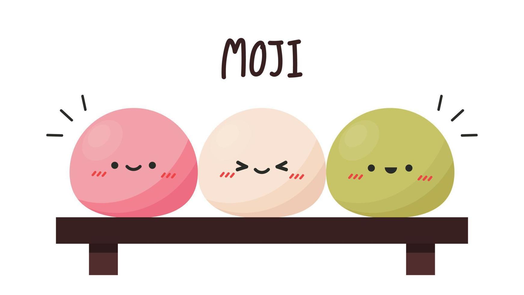 schattig mochi tekenfilm vector. mochi icoon vector. Japans rijst- nagerecht. vector