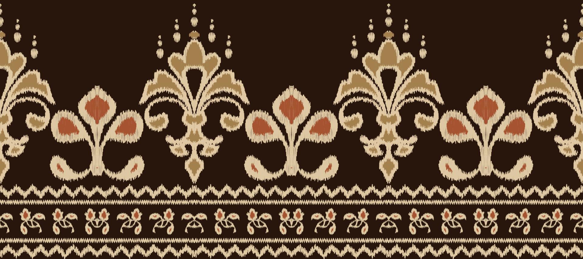 Afrikaanse ikat paisley borduurwerk. etnisch ikat naadloos patroon borduurwerk. batik textiel naadloos patroon digitaal vector ontwerp voor afdrukken Saree kurti Borneo kleding stof grens ikkat dupatta