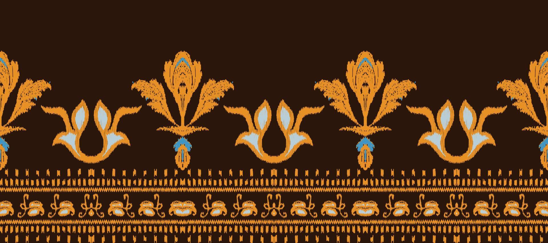 Afrikaanse ikat paisley borduurwerk. batik textiel ikat bloemen naadloos patroon digitaal vector ontwerp voor afdrukken Saree kurti Borneo kleding stof grens borstel elegant