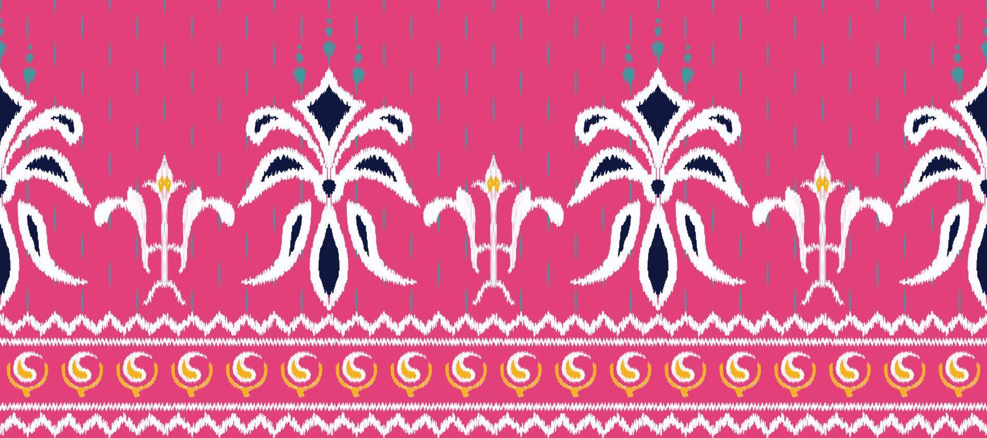 Afrikaanse ikat paisley borduurwerk. etnisch ikat naadloos patroon borduurwerk. batik textiel naadloos patroon digitaal vector ontwerp voor afdrukken Saree kurti Borneo kleding stof grens ikkat dupatta