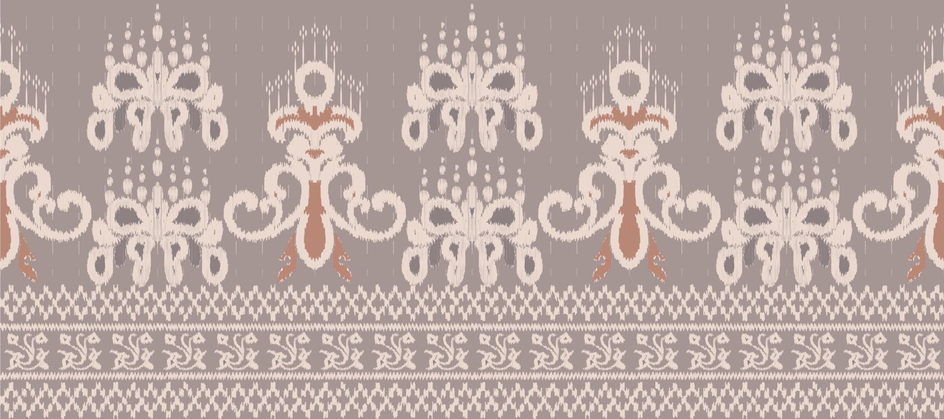 Afrikaanse ikat bloemen paisley borduurwerk achtergrond. meetkundig etnisch oosters patroon traditioneel. ikat bloem stijl abstract vector illustratie. ontwerp voor afdrukken textuur,stof,sari,sari,tapijt.