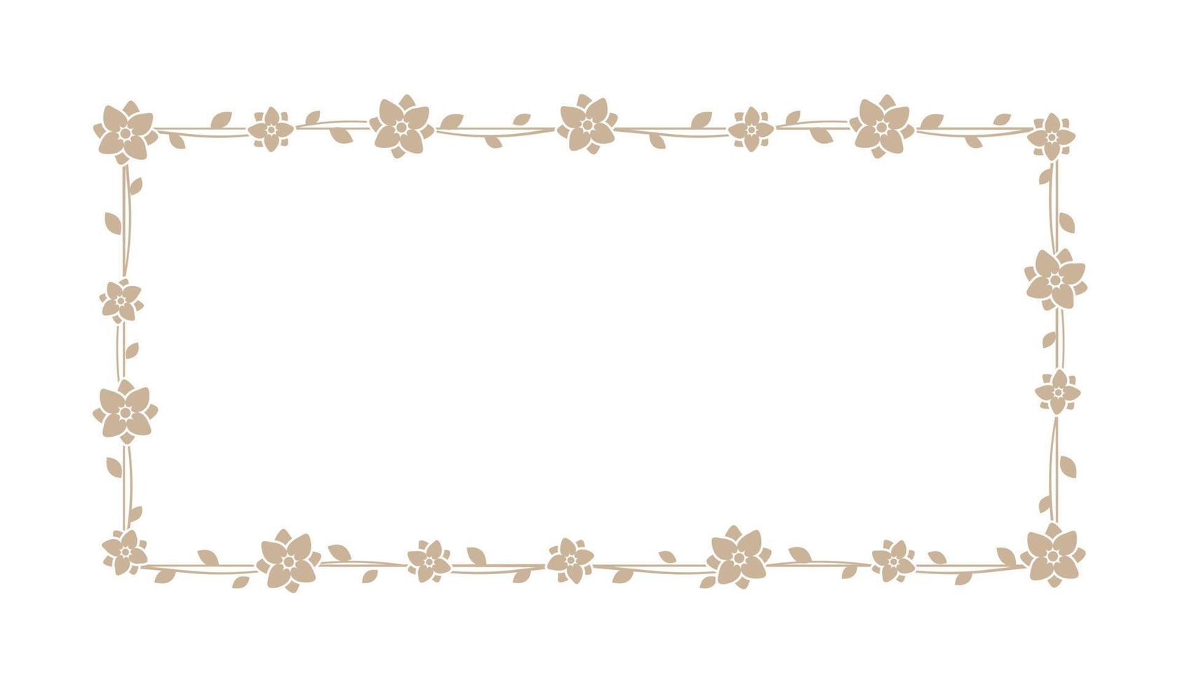 bloemen beige rechthoek kader. botanisch boho grens vector illustratie. gemakkelijk elegant romantisch stijl voor bruiloft evenementen, kaart ontwerp, logo, etiketten, sociaal media berichten, Sjablonen
