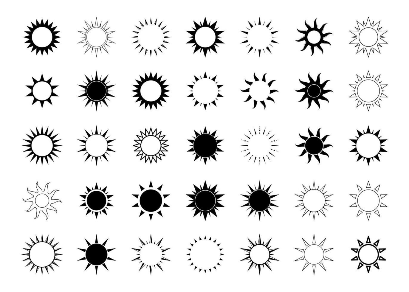 zon icoon logo vector verzameling. gemakkelijk minimaal modern ontwerp.
