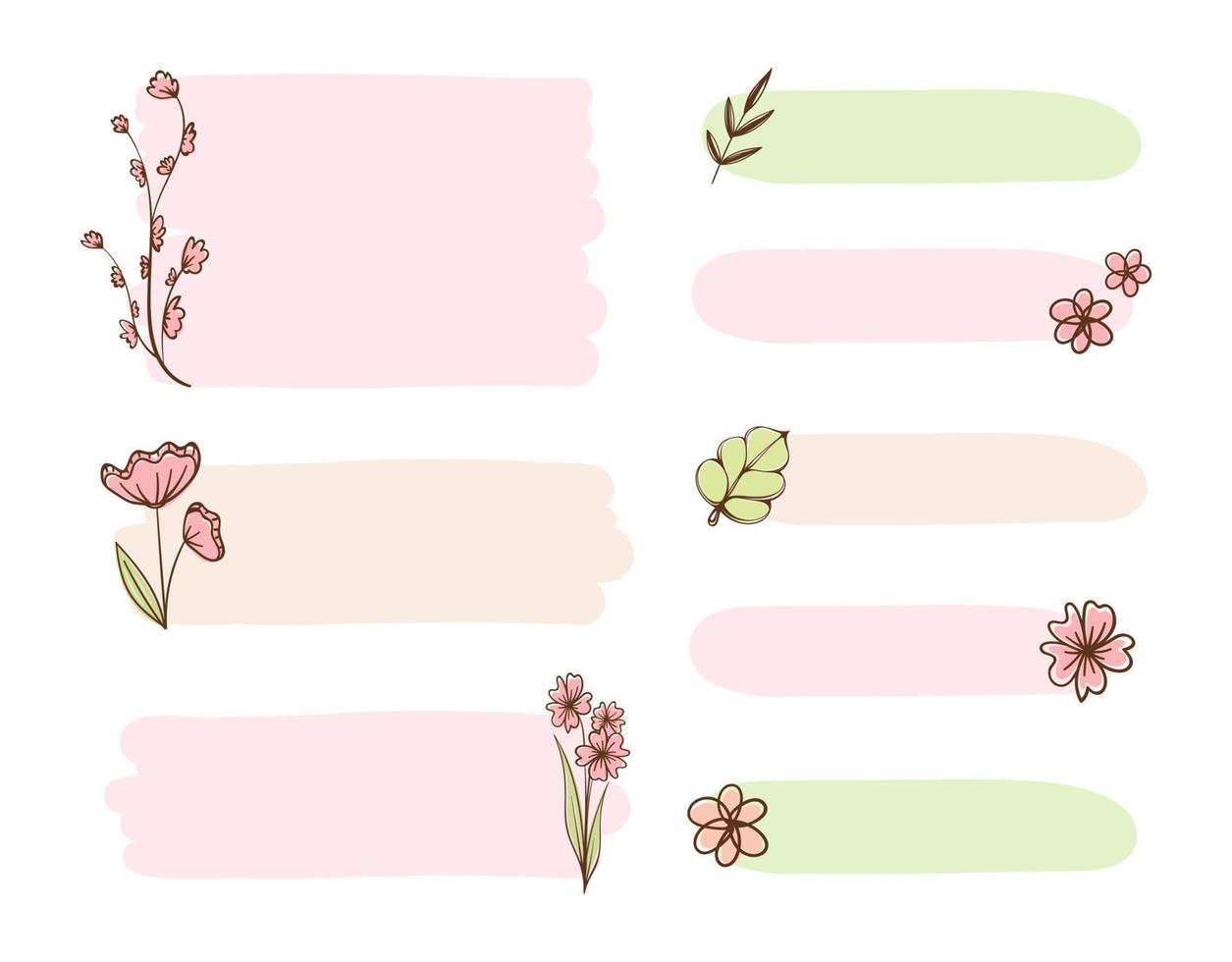 esthetisch boho bloemen kader verzameling. schattig pastel grens voor kaart ontwerp, bruiloft, digitaal afdrukken, plakboek, leraar elementen, ansichtkaart, poster en meer. vector