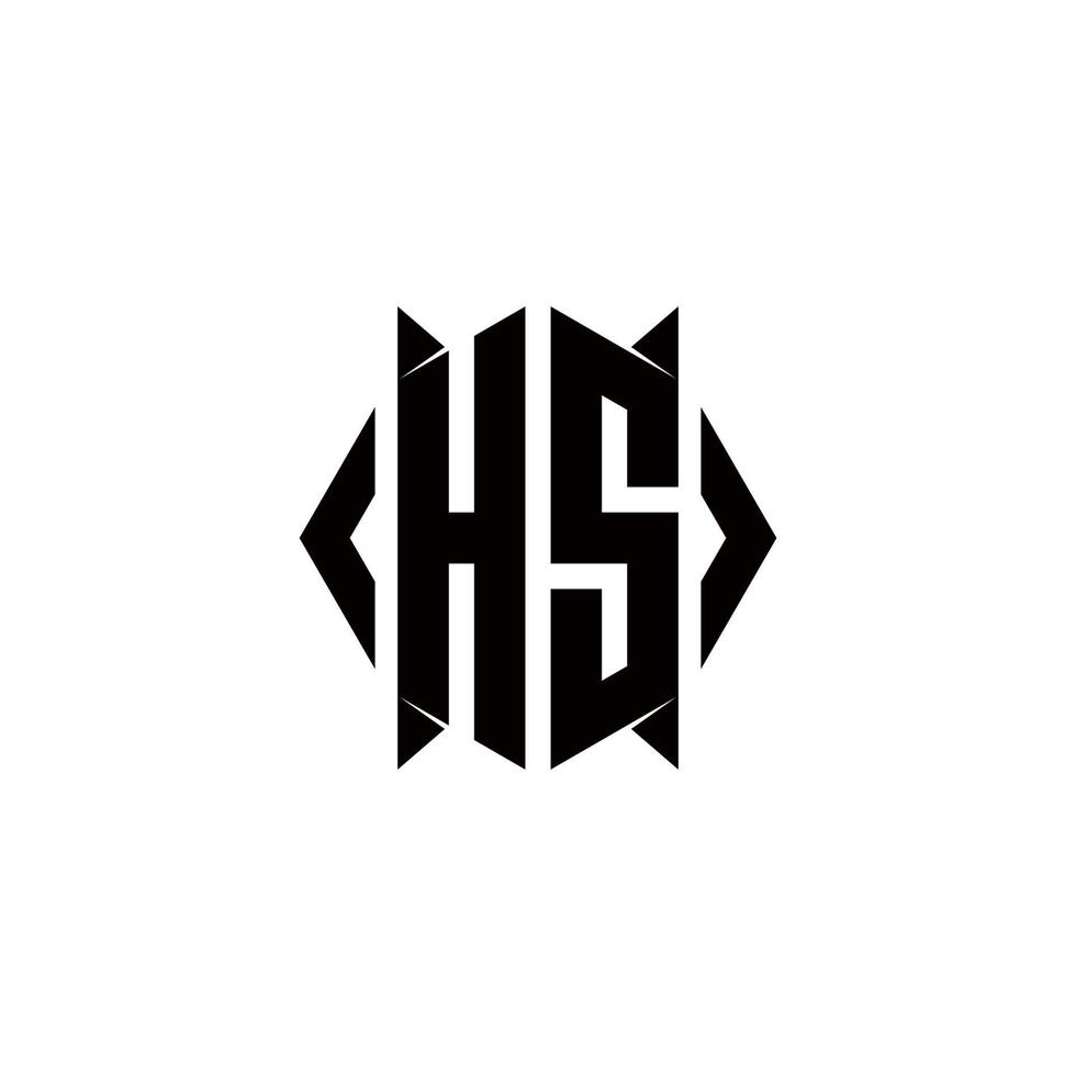 hs logo monogram met schild vorm ontwerpen sjabloon vector