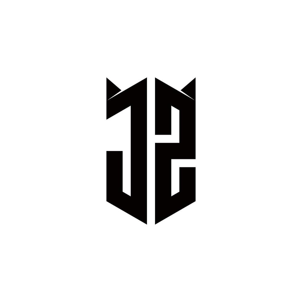 jz logo monogram met schild vorm ontwerpen sjabloon vector