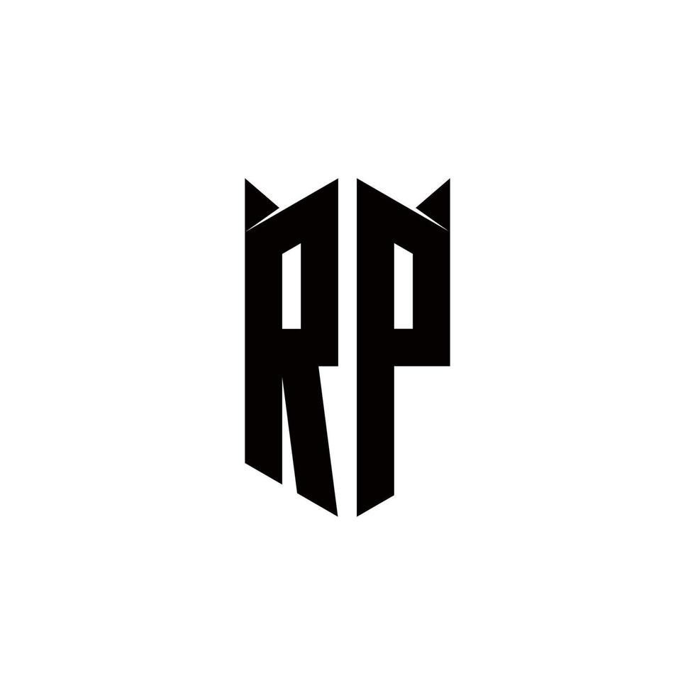 rp logo monogram met schild vorm ontwerpen sjabloon vector