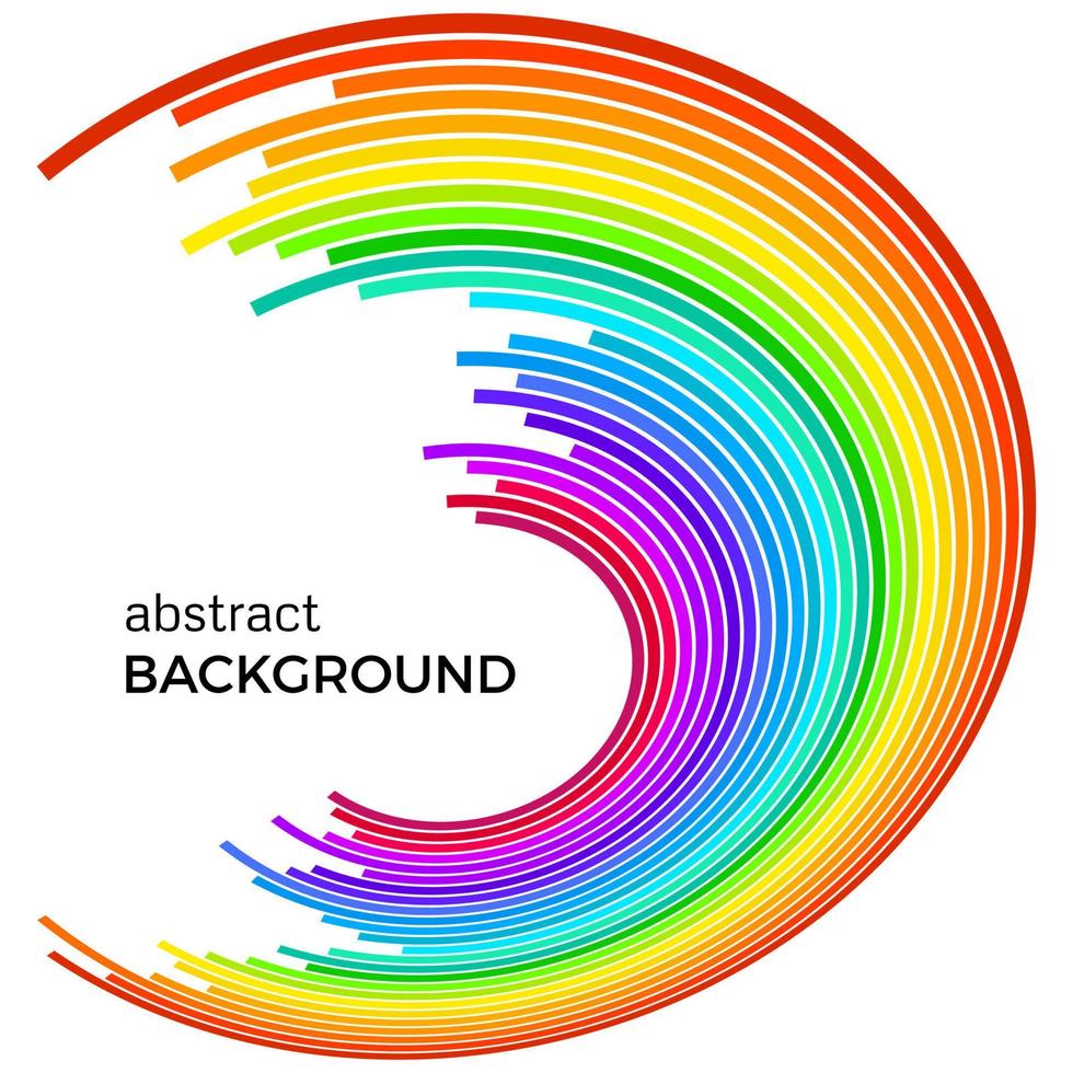 abstract achtergrond met helder regenboog kleurrijk lijnen. gekleurde cirkels met plaats voor uw tekst Aan een wit achtergrond. vector