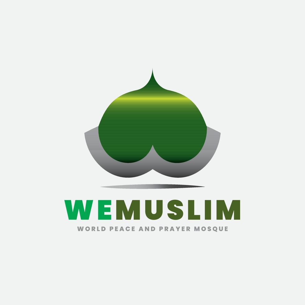 Islamitisch wereld moskee architectuur w patroon logo vector