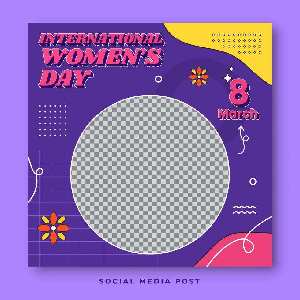 sjabloon voor sociale media voor internationale vrouwendag vector