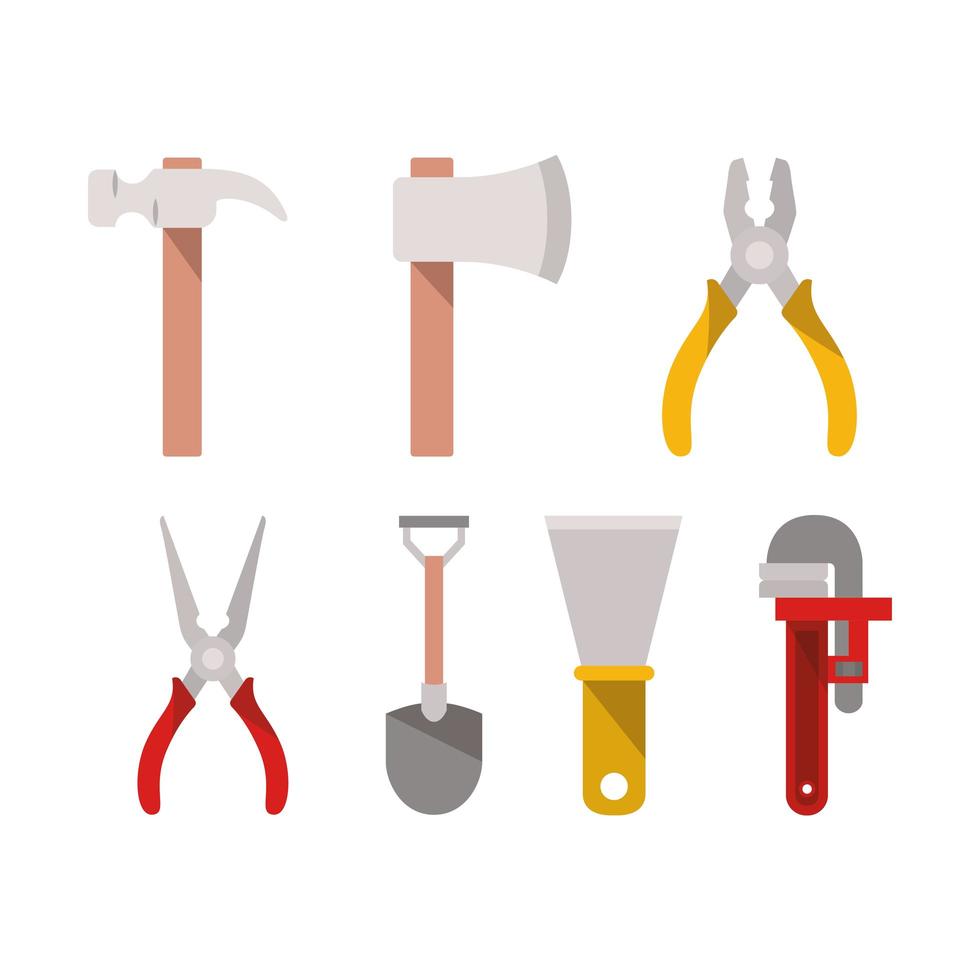 bouwgereedschap set items vector