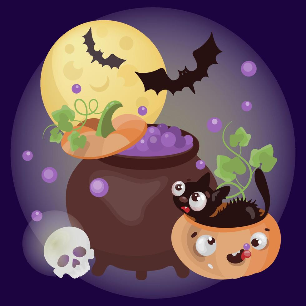 hel toverdrank tekenfilm halloween vakantie vector illustratie reeks