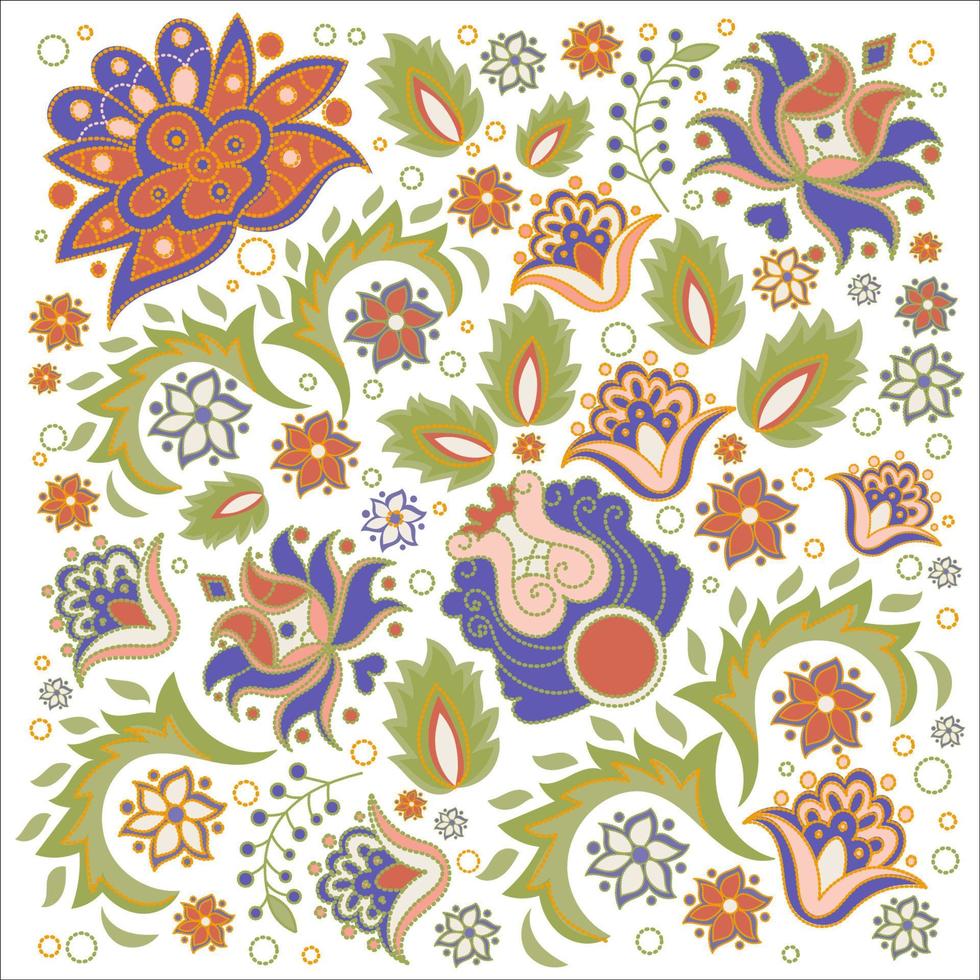 bloemen ornament oosters volk etnisch vector illustratie reeks