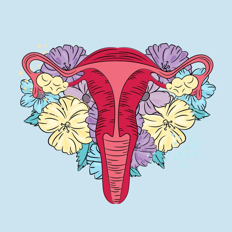 in liefde vrouw voortplantings- geneeskunde bloem vector illustratie