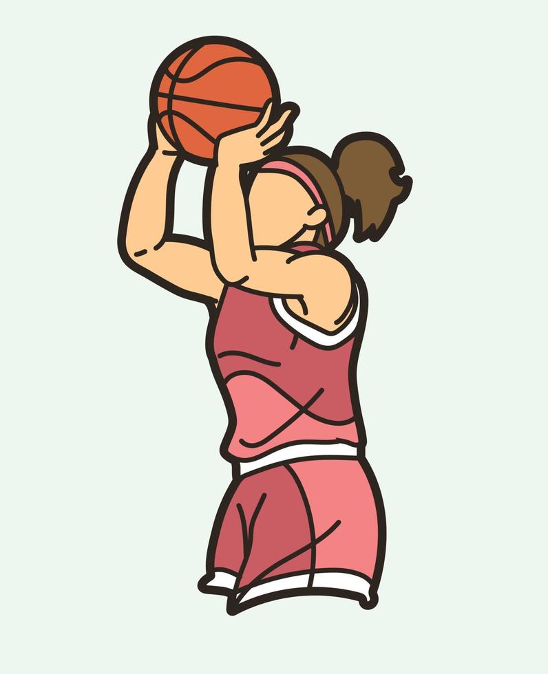 basketbal vrouw speler vector