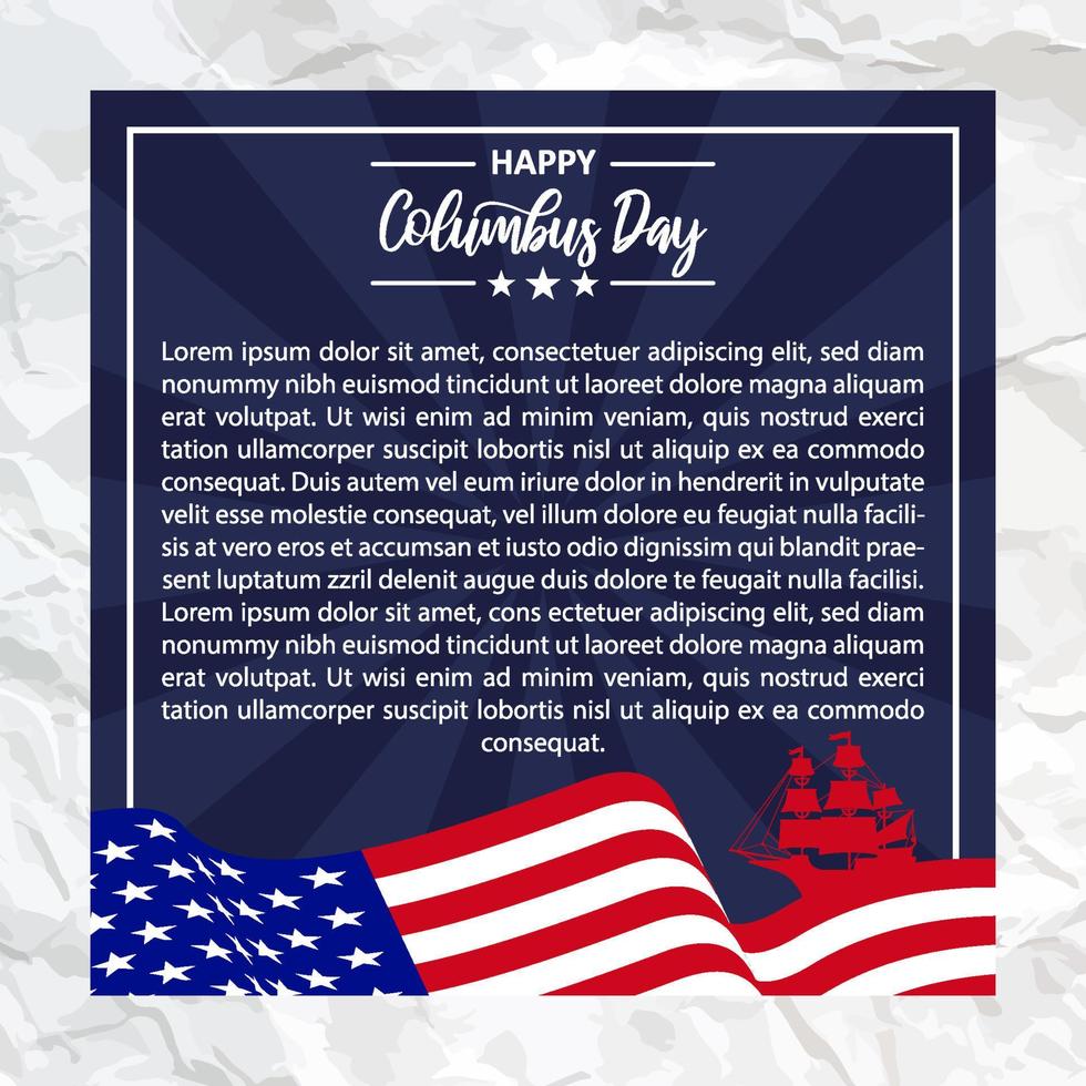 gelukkig Columbus dag instagram sociaal media post Sjablonen Amerika vlaggen achtergrond behang sjabloon vector