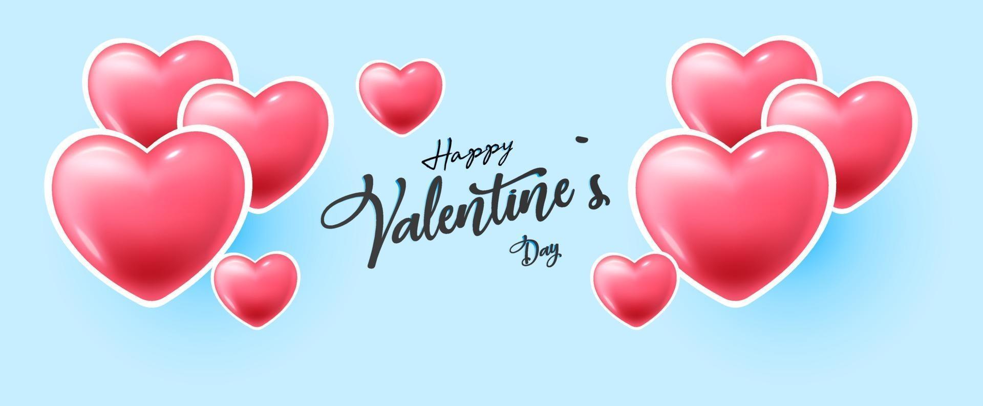 gelukkige Valentijnsdag banner met hartjes vector