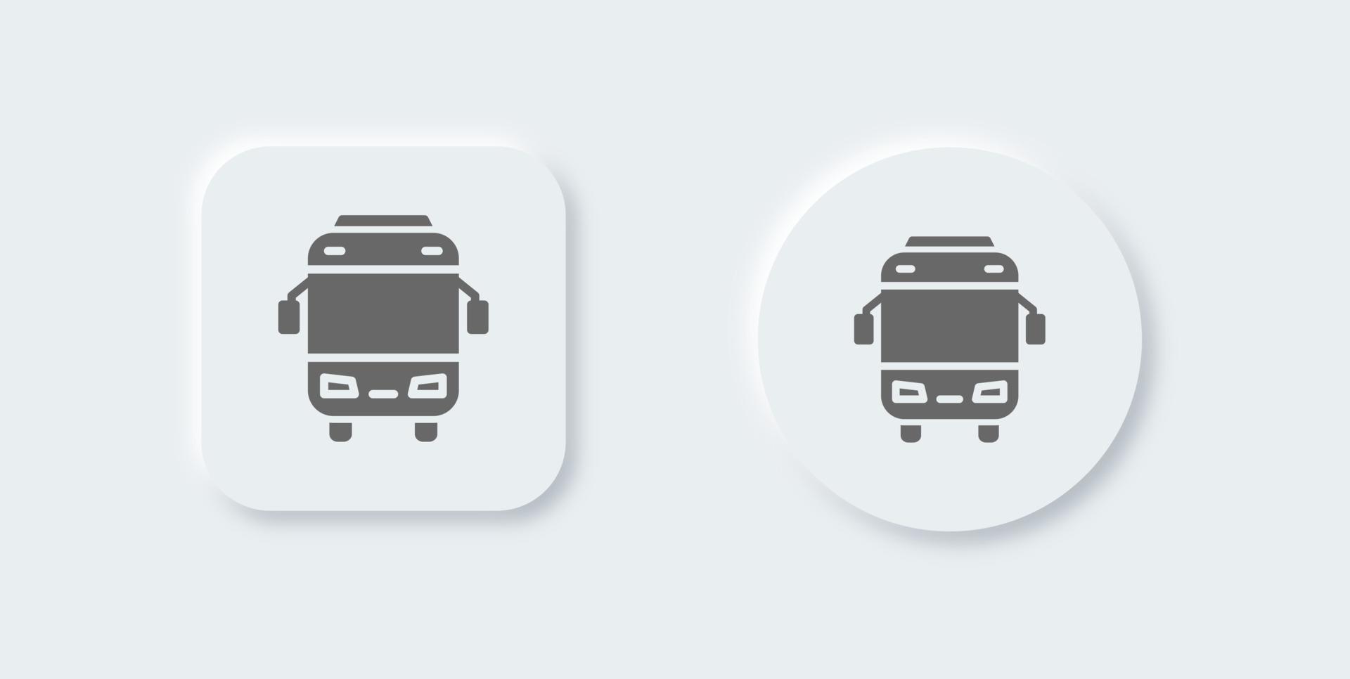 bus solide icoon in neomorf ontwerp stijl. vervoer tekens vector illustratie.