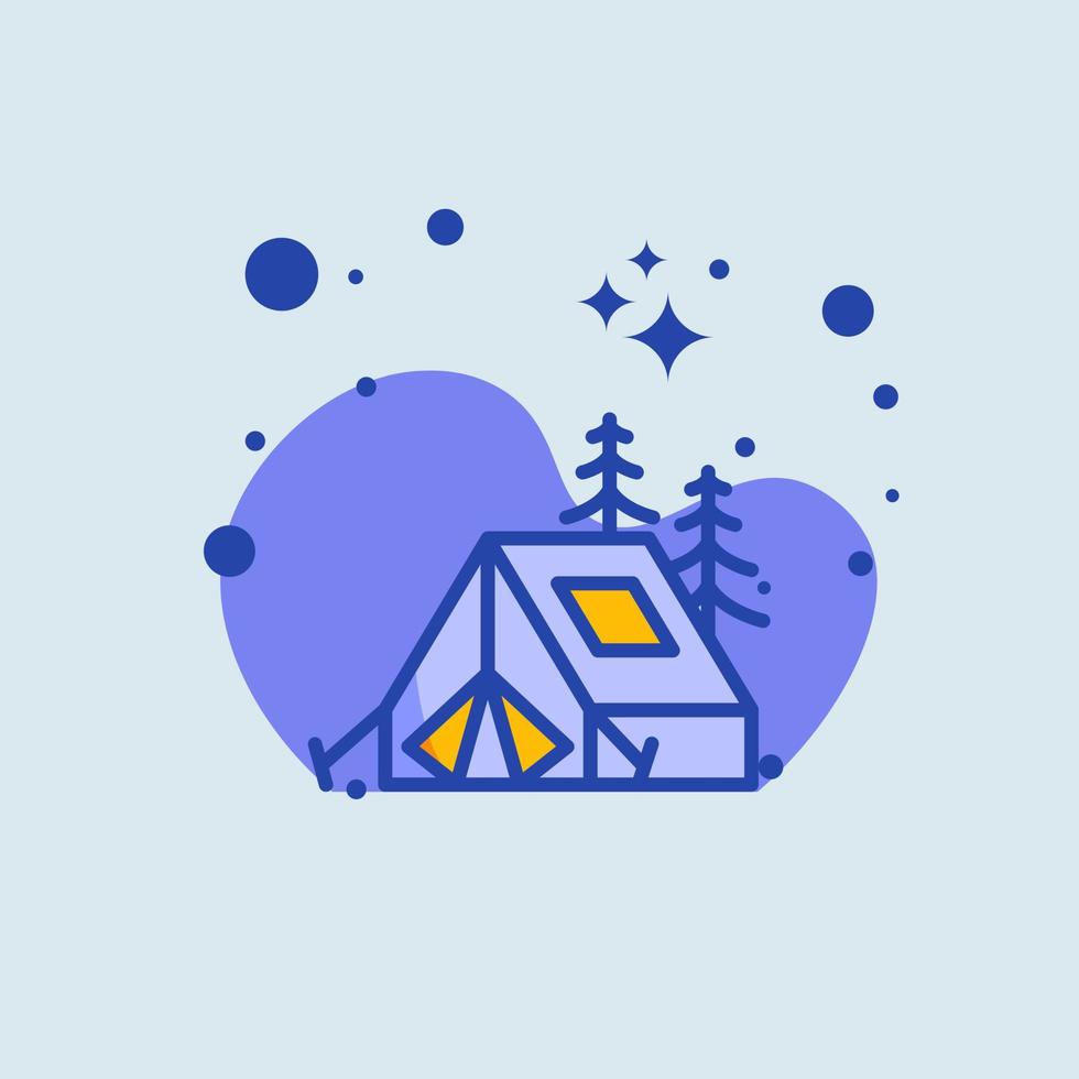 tent vlak illustratie. camping tekens vector illustratie.