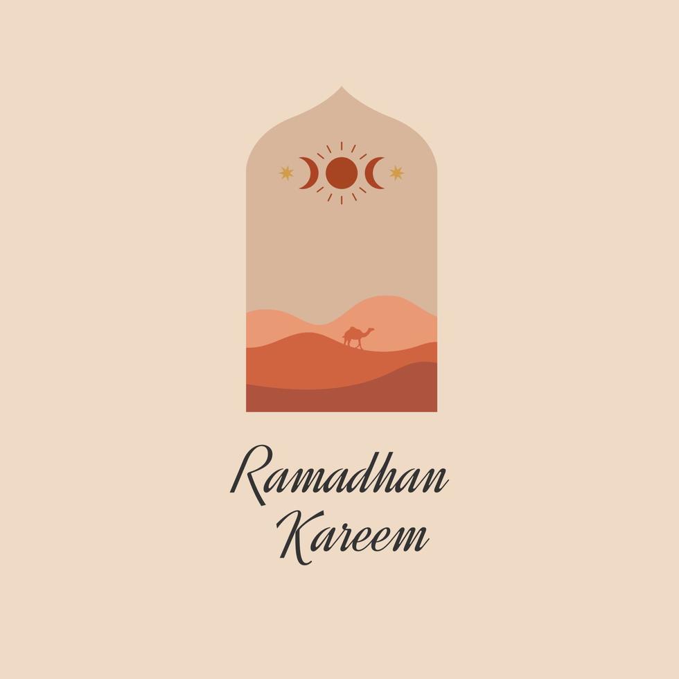 gelukkig vastend dag Ramadhan seizoen Islamitisch dag, esthetisch ontwerp concept muur decoratie vector