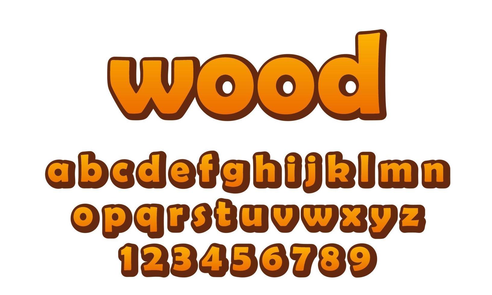 teksteffect hout lettertype alfabet vector