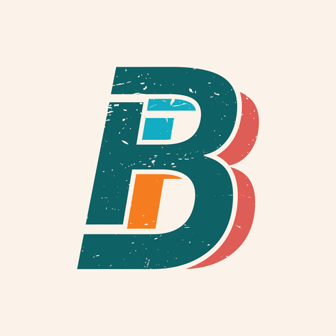 Letter B Vintage stijl vector