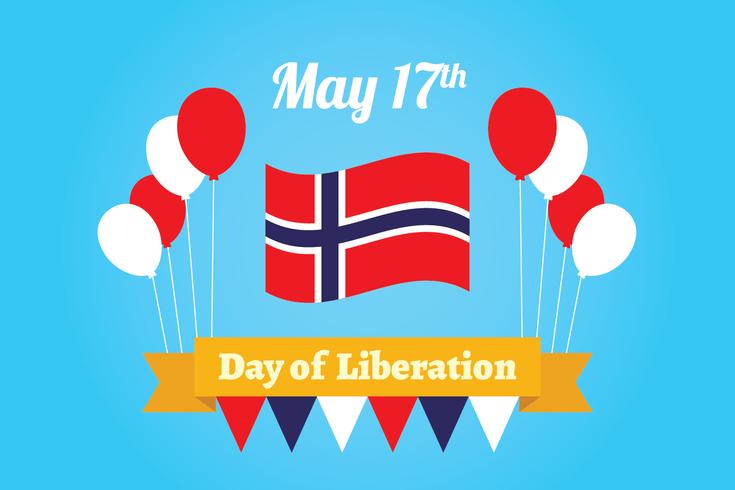 Noorse dag van bevrijdingsachtergrond vector
