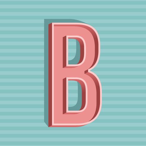 3D Vintage Letter B typografie Vector