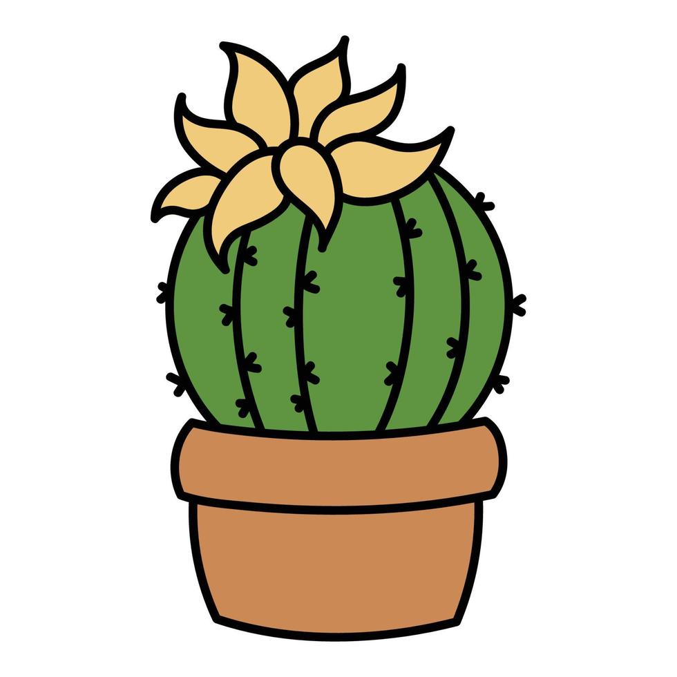 vector illustratie van een helder cactus. vlak, schattig