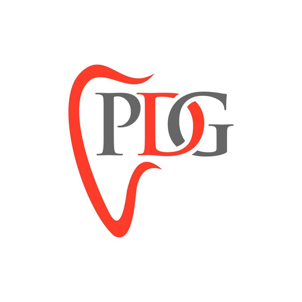 brief pdg tandheelkundig zorg creatief logo ontwerp vector
