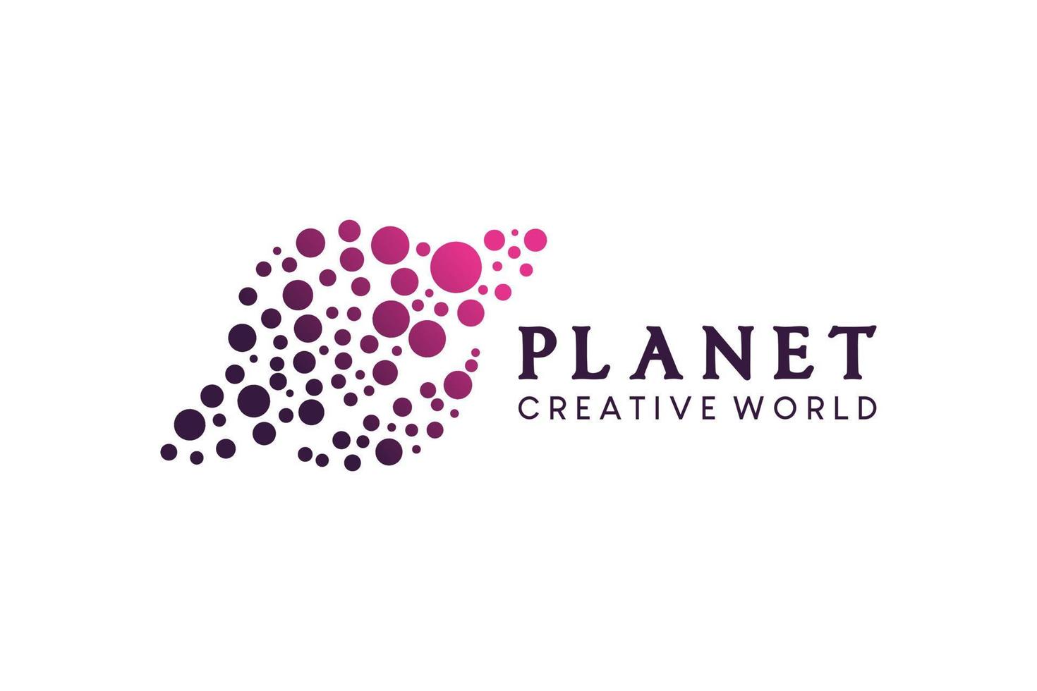 planeet icoon logo ontwerp, abstract wereldbol planeet vector illustratie met dots concept