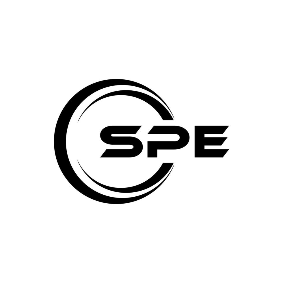 spe brief logo ontwerp in illustratie. vector logo, schoonschrift ontwerpen voor logo, poster, uitnodiging, enz.